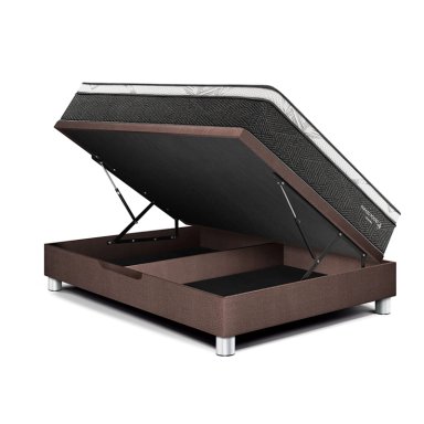 DORMITORIO BOXET PARAISO POCKET STAR BLOCKS 1.5 PLAZAS CHOCOLATE - 2