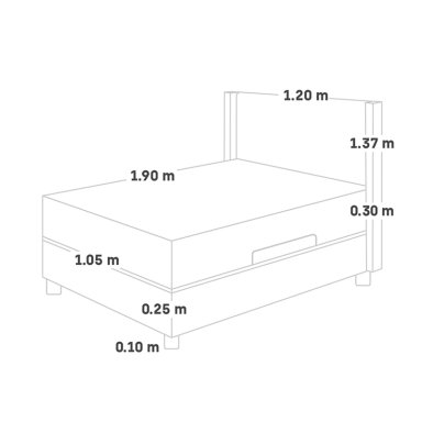 DORMITORIO BOXET PARAÍSO POCKET STAR GOLD 1.5 PLAZAS CHAMPAGNE - 8