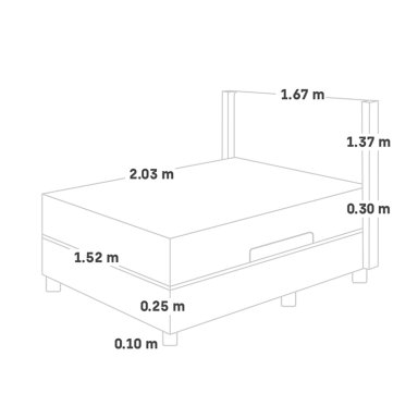 DORMITORIO BOXET PARAÍSO POCKET STAR GOLD QUEEN GRIS - 8