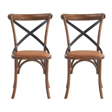 SET X2 SILLAS DE COMEDOR RIPLEY HOME IRONBRIDGE MARRÓN