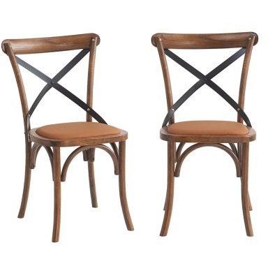 SET X2 SILLAS DE COMEDOR RIPLEY HOME IRONBRIDGE MARRÓN - 2