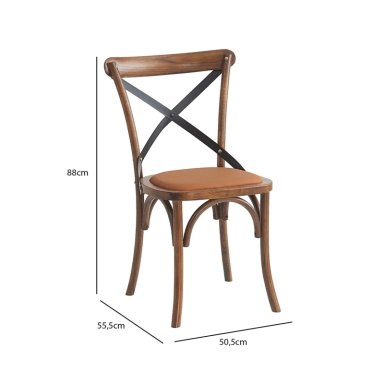 SET X2 SILLAS DE COMEDOR RIPLEY HOME IRONBRIDGE MARRÓN - 3