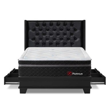 JUEGO DE DORMITORIO CON CAJONES FORLI PLATINIUM QUEEN AMERICANO - 2