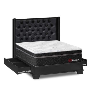 JUEGO DE DORMITORIO CON CAJONES FORLI PLATINIUM QUEEN AMERICANO - 3
