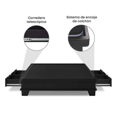 JUEGO DE DORMITORIO CON CAJONES FORLI PLATINIUM QUEEN AMERICANO - 7