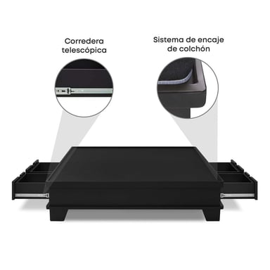 DORMITORIO CON CAJONES FORLI SIRIUS KING + VELADOR BARI - 6