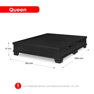 BASE CON CAJONES FORLI LAQUEADO QUEEN - 4