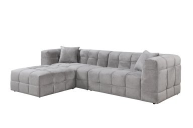 SOFÁ + PUFF MAISON LINETT SOPHIE 3 CUERPOS GRIS - 5