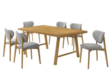 JUEGO DE COMEDOR RIPLEY HOME JULIETA 6 SILLAS GRIS - 2