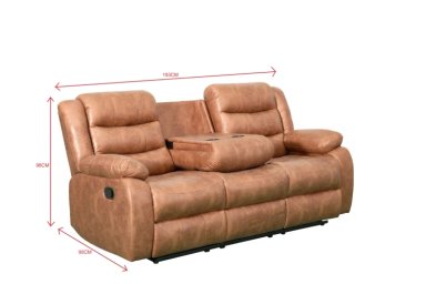 SILLÓN RECLINABLE RIPLEY HOME BADLANDS 3 CUERPOS CON POSAVASOS CAFÉ - 3