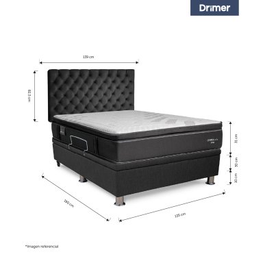 DORMITORIO BOXET DRIMER CROMOPEDIC 2 PLAZAS GRIS - 4