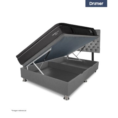 DORMITORIO BOXET DRIMER CROMOPEDIC 1.5 PLAZAS GRIS - 3