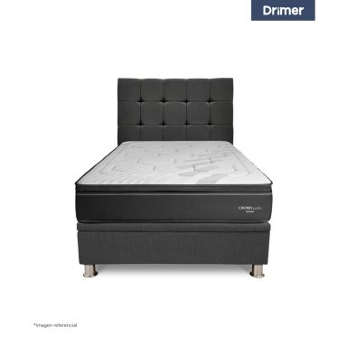 DORMITORIO BOXET DRIMER CROMOPEDIC 1.5 PLAZAS GRIS - 2
