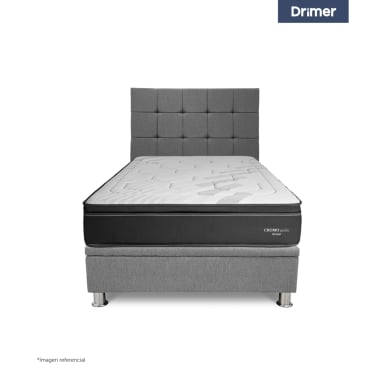 DORMITORIO BOXET DRIMER CROMOPEDIC 2 PLAZAS GRIS - 2