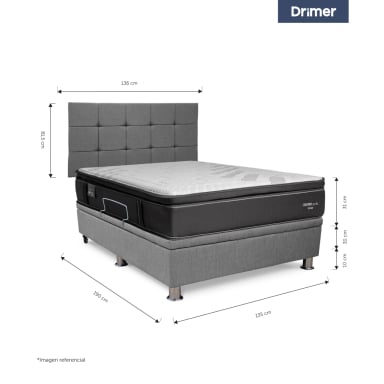 DORMITORIO BOXET DRIMER CROMOPEDIC 2 PLAZAS GRIS - 4