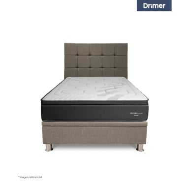 DORMITORIO BOXET DRIMER CROMOPEDIC 2 PLAZAS GRIS - 2