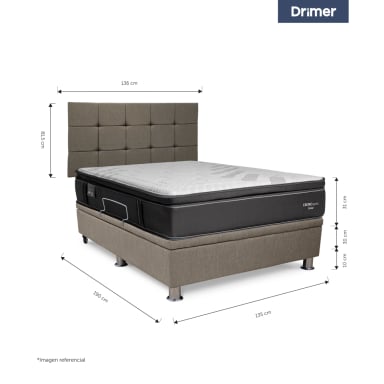 DORMITORIO BOXET DRIMER CROMOPEDIC 2 PLAZAS GRIS - 4