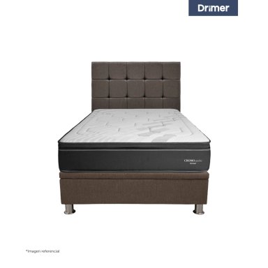 DORMITORIO BOXET DRIMER CROMOPEDIC 1.5 PLAZAS GRIS - 2