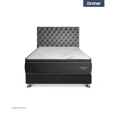 DORMITORIO BOXET DRIMER CROMOPEDIC 1.5 PLAZAS GRIS - 2
