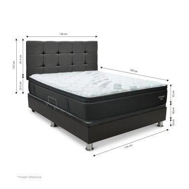DORMITORIO BOXET DRIMER CROMOPEDIC 2 PLAZAS GRIS - 3