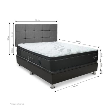 DORMITORIO BOXET DRIMER CROMOPEDIC 2 PLAZAS GRIS - 3