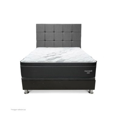 DORMITORIO BOXET DRIMER CROMOPEDIC QUEEN GRIS - 2