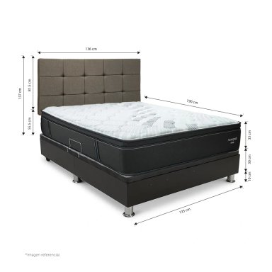 DORMITORIO BOXET DRIMER CROMOPEDIC 2 PLAZAS GRIS - 3