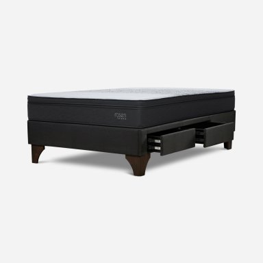 DORMITORIO EUROPEO ROSEN CON CAJONES TEMPO 2 PLAZAS DOLCE + 2 VELADORES - 3