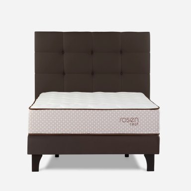 DORMITORIO EUROPEO ROSEN REST 2 PLAZAS ISSEY MOCCA + 2 VELADORES DOLCE - 6