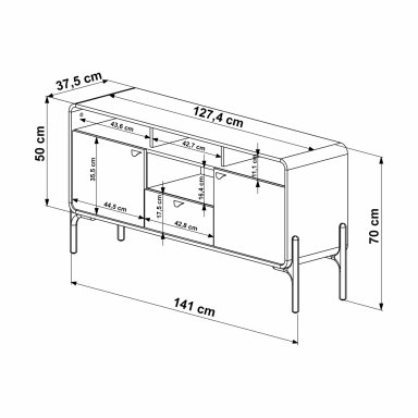 MESA DE TV MAISON LINETT SELECT NEGRO - 3
