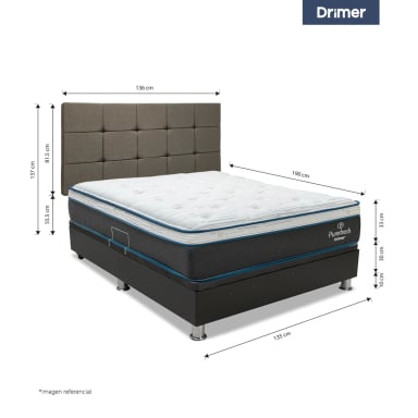 DORMITORIO BOXET DRIMER PUREFRESH LAQEUADA 2 PLAZAS CUADROS BEIGE VIVID - 2