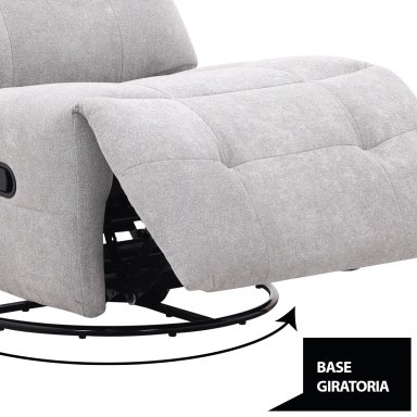 RECLINABLE RIPLEY HOME CARLOS BASE GIRATORIA GRIS - 6