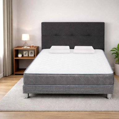 DORMITORIO FORLI ACQUA 2 PLAZAS + VELADOR TURIN CARAMELO - 2
