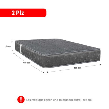 DORMITORIO FORLI ACQUA 2 PLAZAS GRIS + VELADOR TURIN CARAMELO - 7