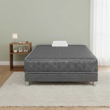 CAMA FORLI ACQUA 1.5 PLAZAS GRIS + VELADOR TURIN CARAMELO - 2