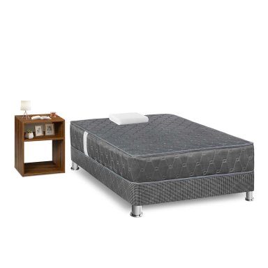 CAMA FORLI ACQUA 1.5 PLAZAS GRIS + VELADOR TURIN CARAMELO - 3