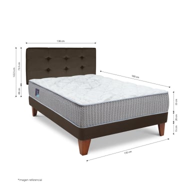 DORMITORIO GOLD POCKET NOVO 2 PLAZAS ALFA MARRÓN - 2