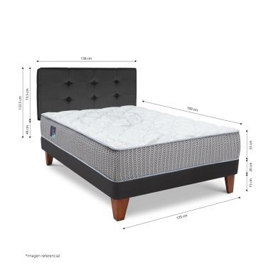 DORMITORIO GOLD POCKET NOVO 2 PLAZAS ALFA GRIS - 2