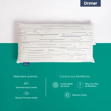 ALMOHADAS DRIMER VISCOELÁSTICA 80X40 CM GRIS - 2