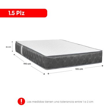 JUEGO DE DORMITORIO DIVAN FORLI ACQUA 1.5 PLAZAS GRIS - 6
