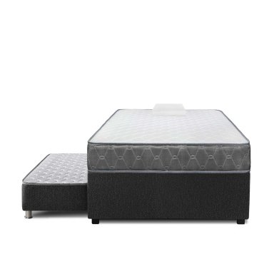 JUEGO DE DORMITORIO DIVAN FORLI ACQUA 1.5 PLAZAS GRIS - 2