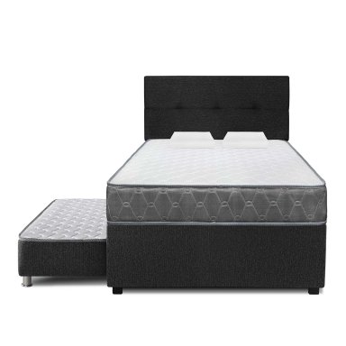JUEGO DE DORMITORIO DIVAN FORLI ACQUA 2 PLAZAS GRIS - 2