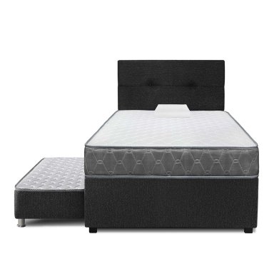 JUEGO DE DORMITORIO DIVAN FORLI ACQUA 1.5 PLAZAS GRIS - 2