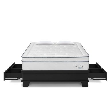 CAMA CON CAJONES RIZZOLI NAPOLES LAQUEADO 2 PLAZAS - 1