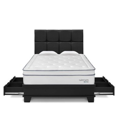 DORMITORIO CON CAJONES RIZZOLI NAPOLES LAQUEADO 2 PLAZAS - 1