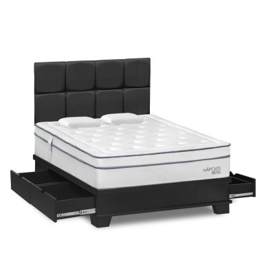 DORMITORIO CON CAJONES RIZZOLI NAPOLES LAQUEADO 2 PLAZAS - 2