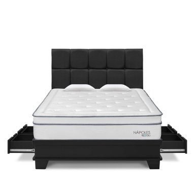 DORMITORIO CON CAJONES RIZZOLI NAPOLES LAQUEADO QUEEN - 1
