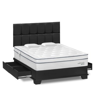 DORMITORIO CON CAJONES RIZZOLI NAPOLES LAQUEADO KING - 2