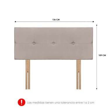 DORMITORIO SABANERA FORLI ACQUA 2 PLAZAS BEIGE + VELADOR TURIN CARAMELO - 9
