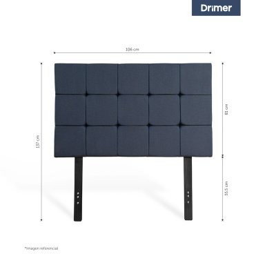 CABECERA DRIMER CUADROS 1.5 PLAZAS AZUL - 3